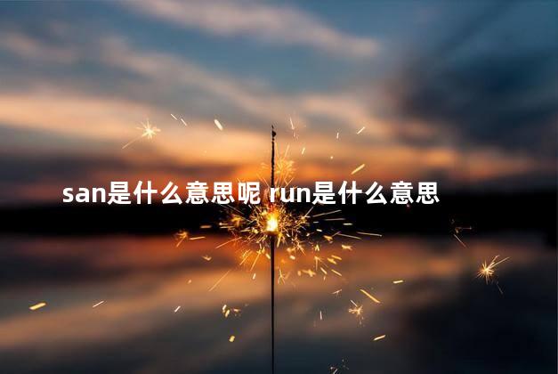 san是什么意思呢 run是什么意思